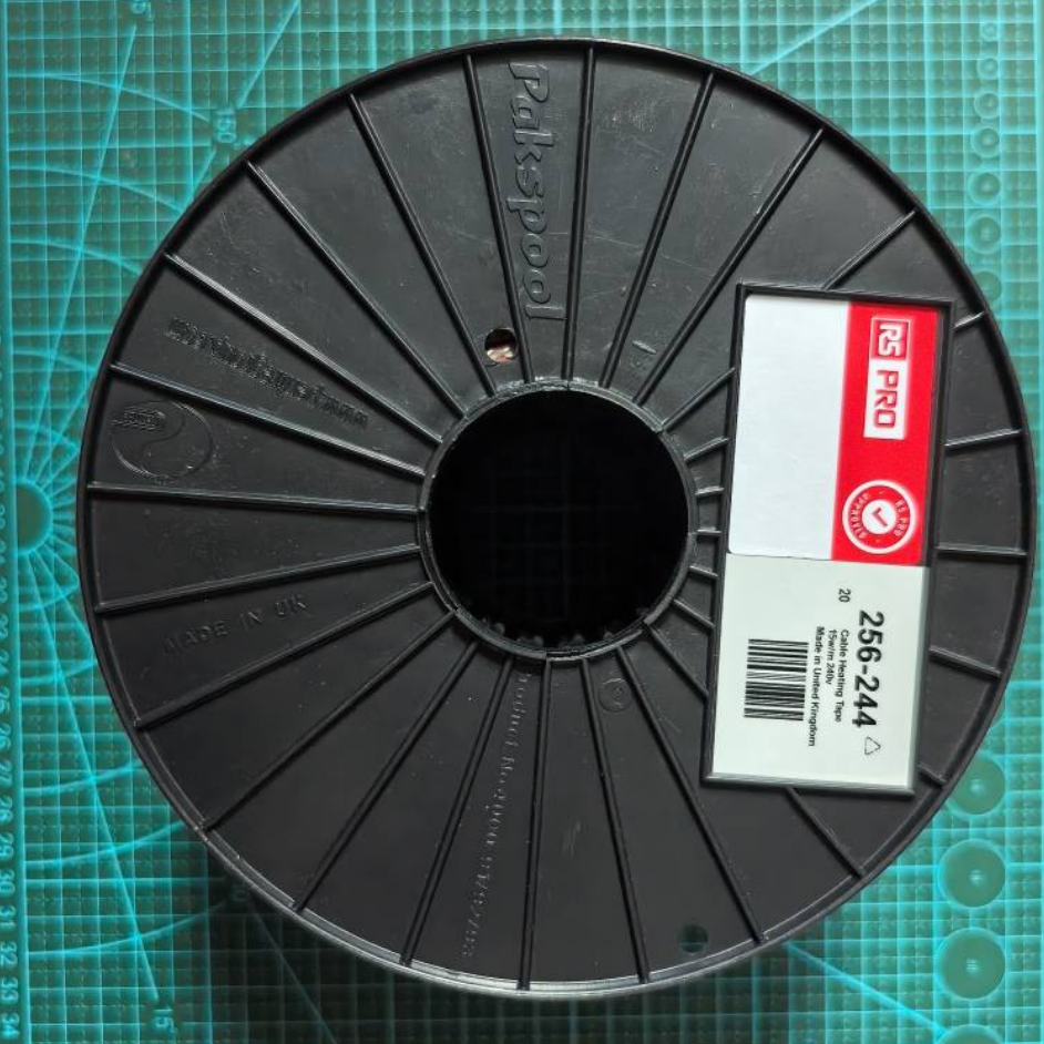 RS PRO,256-244,20 m 跟踪加热带, 并联电路, 恒定功率, 240 V ac 200 °C, -60 °C, 硅橡胶护套