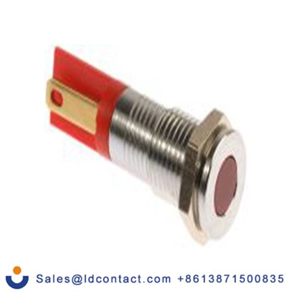 RS PRO 203-818  红色 面板安装指示器, 2 V dc 焊接片端接, 平齐边框, 银色边框