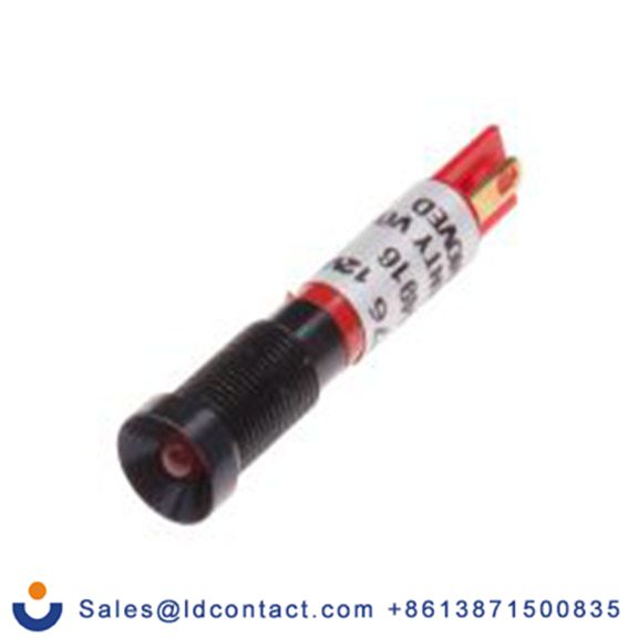 RS PRO 204-776  红色 面板安装指示器, 12 V dc 焊接片端接, 凹入式边框, 黑色边框 面板安装