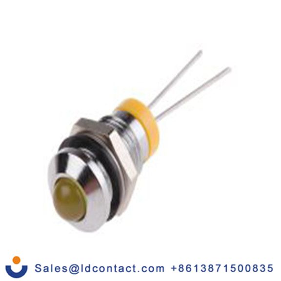 RS PRO 205-325  黄色 面板安装指示器, 2 V dc, 凸型边框, 银色边框, IP40