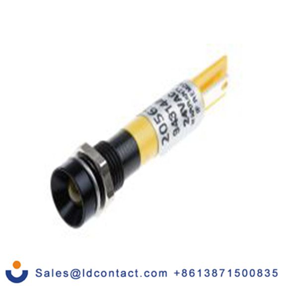 RS PRO 205-612  黄色 面板安装指示器, 24 V ac 焊接片端接, 凹入式边框, 黑色边框