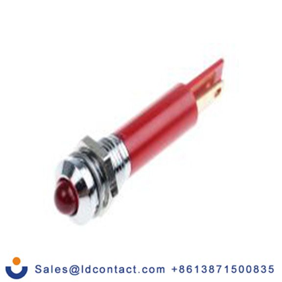 RS PRO 205-937  红色 面板安装指示器, 12 V ac 焊接片端接, 凸型边框, 银色边框