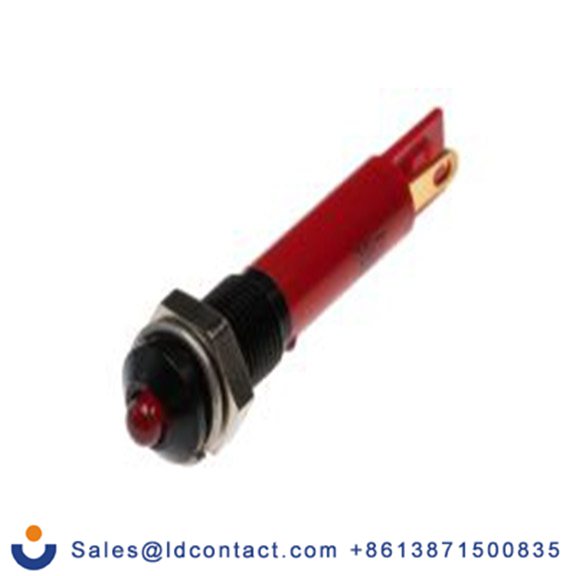 RS PRO 206-003  红色 面板安装指示器, 12 V dc 焊接片端接, 凸型边框, 黑色边框 面板安装