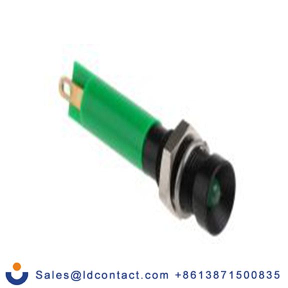 RS PRO 206-019  绿色 面板安装指示器, 24 V dc 焊接片端接, 凹入式边框, 黑色边框 面板安装