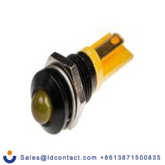 RS PRO 206-097  黄色 面板安装指示器, 2 V dc 焊接片端接, 凸型边框
