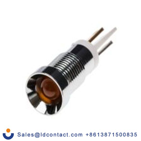 RS PRO 206-211  橙色 面板安装指示器, 2 V dc 焊接片端接, 凹入式边框, 银色边框