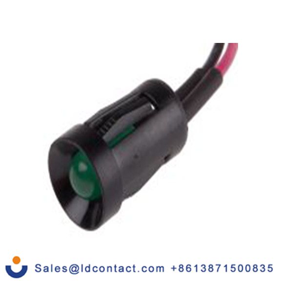 RS PRO 206-479  绿色 面板安装指示器, 2 V dc 导线端接, 凹入式边框, 黑色边框