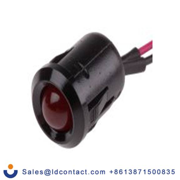 RS PRO 206-508  红色 面板安装指示器, 2 V dc 导线端接, 凸型边框, 黑色边框