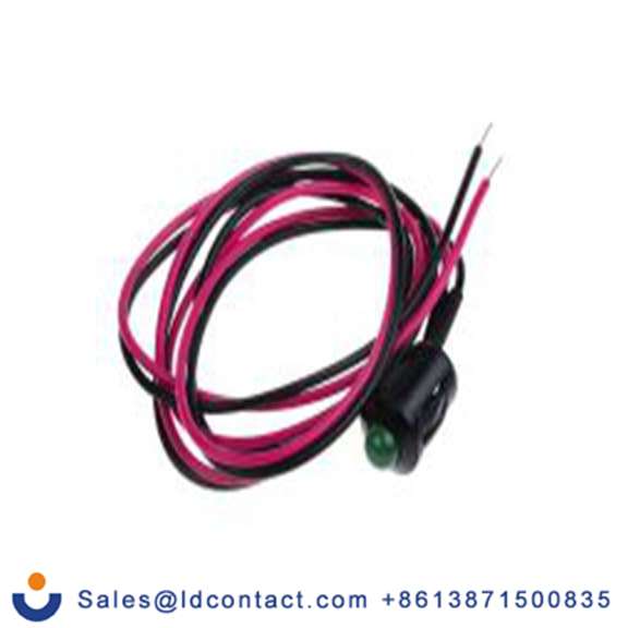 RS PRO 207-731  绿色 面板安装指示器, 2 V dc 导线端接, 凸型边框, 黑色边框