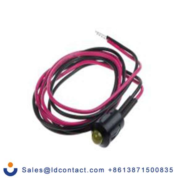RS PRO 207-747  黄色 面板安装指示器, 2 V dc 导线端接, 凸型边框, 黑色边框