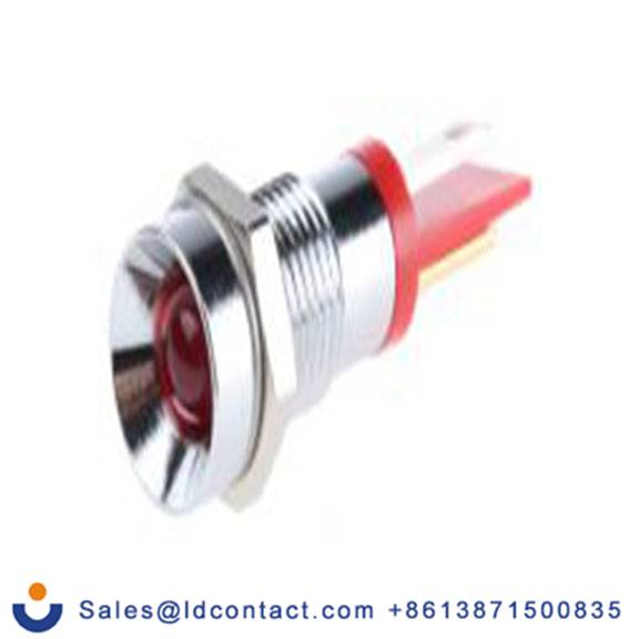 RS PRO 207-826  红色 面板安装指示器, 2 V dc 焊接片端接, 凹入式边框, 银色边框