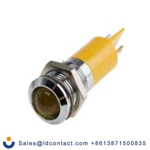 RS PRO 208-172  黄色 面板安装指示器, 48 V dc, 65 V dc, 凸型边框, 银色边框