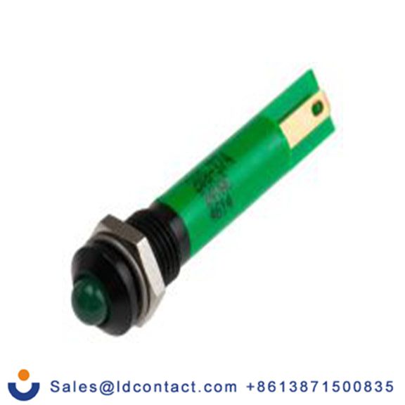 RS PRO 208-374  绿色 面板安装指示器, 24 V ac 焊接片端接, 凸型边框