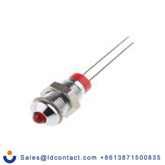 RS PRO 208-712  红色 面板安装指示器, 2 V dc 引线端接, 凸型边框, 银色边框 面板安装