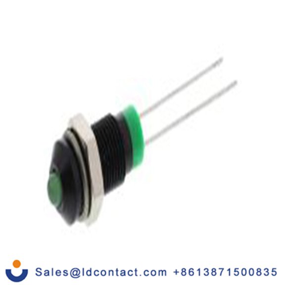 RS PRO 208-835  绿色 面板安装指示器, 2 V dc 引线端接, 凸型边框, 黑色边框 面板安装