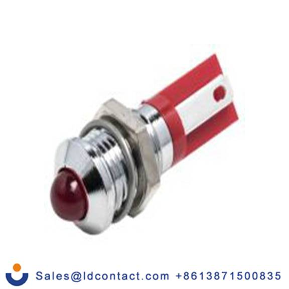RS PRO 209-816  红色 面板安装指示器, 2 V dc 焊接片端接, 凸型边框, 银色边框
