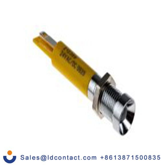 RS PRO 210-989  黄色 面板安装指示器, 24 V dc 焊接片端接, 凹入式边框, 银色边框