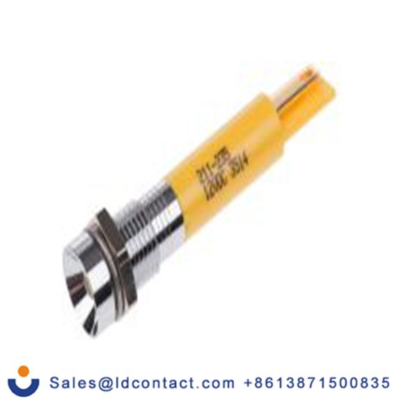 RS PRO 211-235  黄色 面板安装指示器, 12 V dc 焊接片端接, 凹入式边框, 银色边框