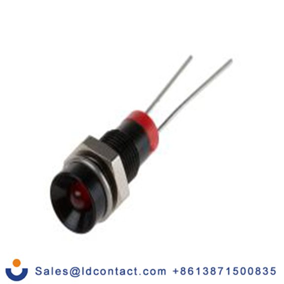 RS PRO 211-819  红色 面板安装指示器, 2 V dc 引线端接, 凹入式边框, 黑色边框