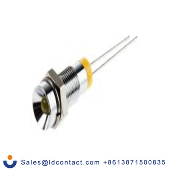 RS PRO 211-825  黄色 面板安装指示器, 2 V dc 引线端接, 凹入式边框, 银色边框 面板安装