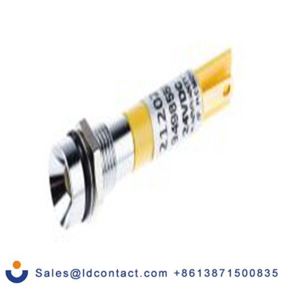 RS PRO 212-020  黄色 面板安装指示器 焊接片端接, 凹入式边框, 银色边框, IP40