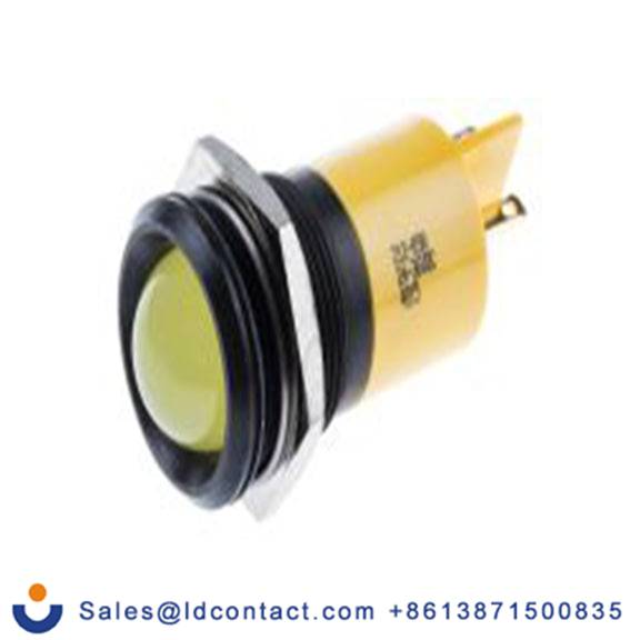 RS PRO 212-058  黄色 面板安装指示器, 24 V dc, 36 V dc, 凸型边框, 黑色边框