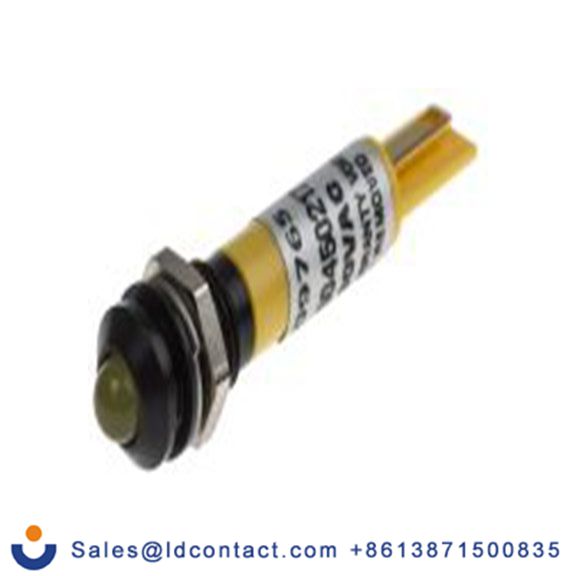 RS PRO 212-266  黄色 面板安装指示器 焊接片端接, 凸型边框, 银色边框, IP40