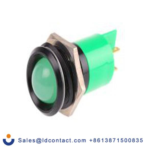 RS PRO 212-345  绿色 面板安装指示器, 24 V ac/dc 焊接片端接, 凸型边框