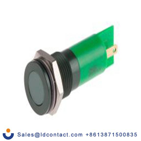 RS PRO 111-6563  绿色 面板安装指示器, 24 V dc 焊片端接, 平齐边框, 绿色边框, IP40