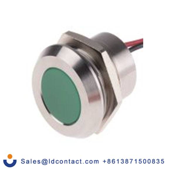RS PRO 123-2429  绿色 面板安装指示器, 28 V dc 导线端接, 平齐边框, IP40