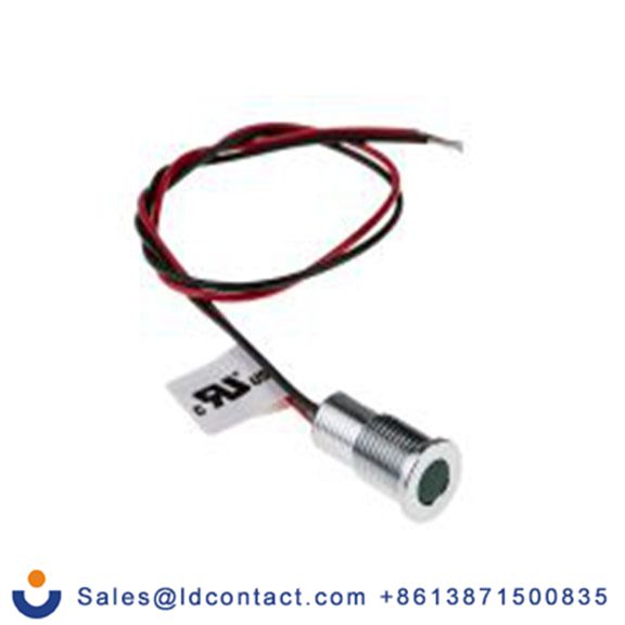 RS PRO 132-9124  绿色 面板安装指示器, 24 V dc 导线端接, 平齐边框, 银色边框, IP40