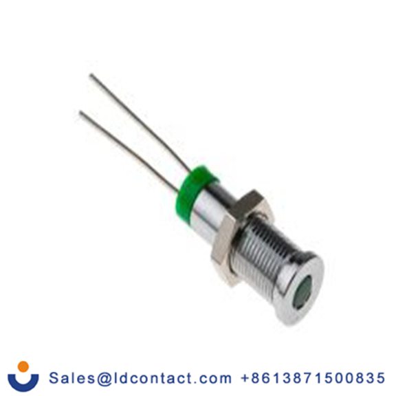 RS PRO 700-1546  绿色 面板安装指示器, 2 V dc, 平齐边框, 银色边框, IP40