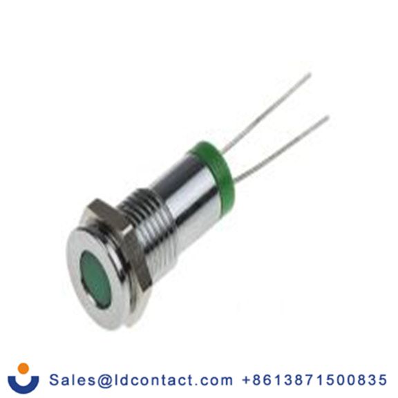 RS PRO 700-1647  绿色 面板安装指示器, 2 V dc, 平齐边框, 银色边框, IP40