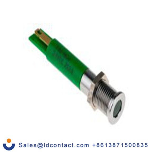 RS PRO 700-1684  绿色 面板安装指示器, 24 V dc 焊接片端接, 平齐边框, 银色边框, IP40