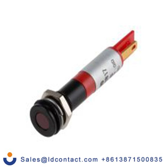 RS PRO 700-1760  红色 面板安装指示器, 220 V ac 焊接片端接, 平齐边框, IP40