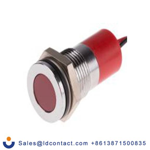 RS PRO 703-9077  红色 面板安装指示器, 36 V dc, 6 V dc 导线端接, 平齐边框, 银色边框, IP40