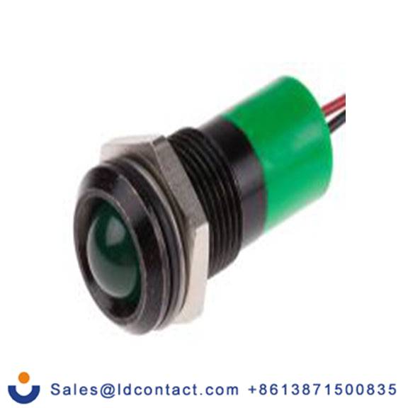 RS PRO 722-7441  绿色 面板安装指示器, 24 V dc 导线端接, 凸型边框, IP40