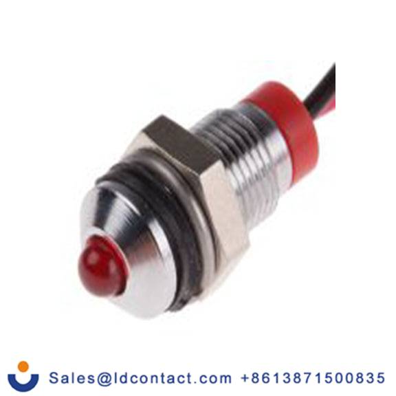RS PRO 722-7671  红色 面板安装指示器, 2 V dc 导线端接, 凸型边框, 银色边框, IP40