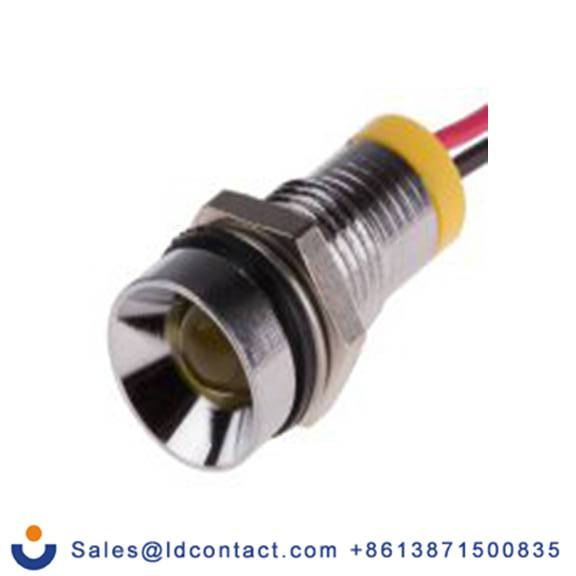 RS PRO 723-9315  黄色 面板安装指示器, 2 V dc 导线端接, 凹入式边框, 银色边框, IP40