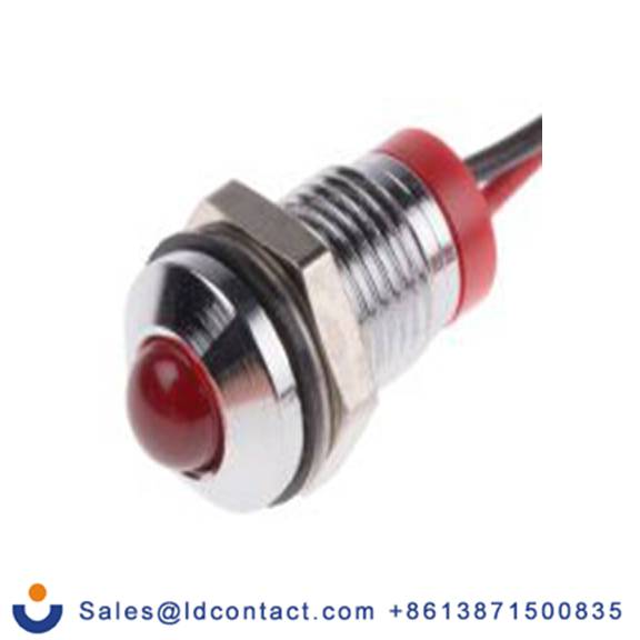 RS PRO 723-9321  红色 面板安装指示器, 2 V dc 导线端接, 凸型边框, 银色边框, IP40