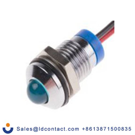 RS PRO 723-9340  蓝色 面板安装指示器, 2 V dc 导线端接, 凸型边框, 银色边框, IP40