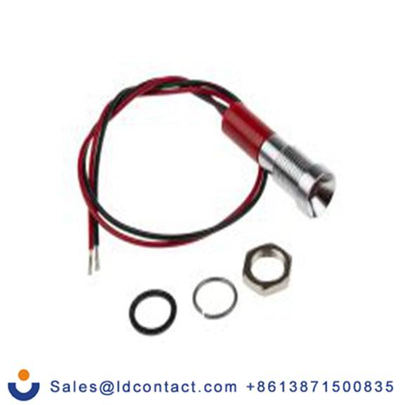 RS PRO 723-9426  红色 面板安装指示器, 24 V dc 导线端接, 凹入式边框, 银色边框, IP40