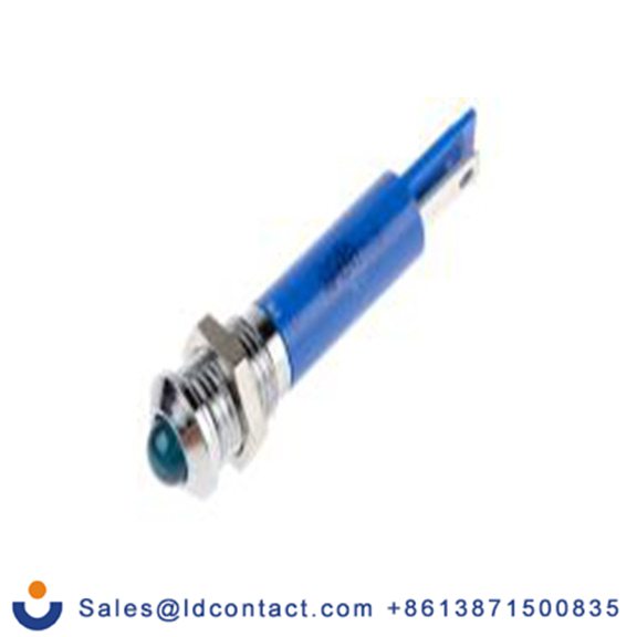 RS PRO 838-5554  蓝色 面板安装指示器, 24 V dc 焊片端接, 凸型边框, 银色边框, IP40