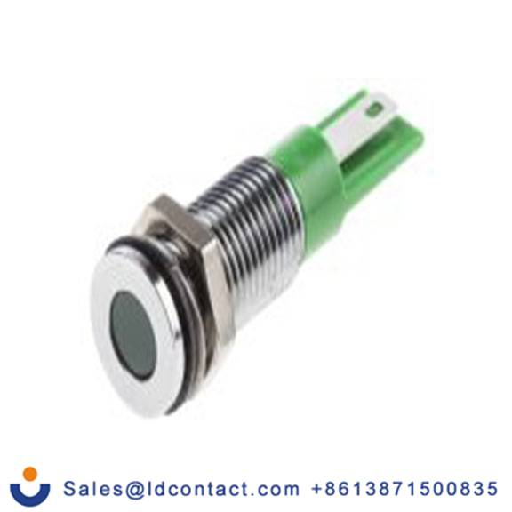 RS PRO 913-8716  绿色 面板安装指示器, 24 V dc 焊片端接, 平齐边框, 银色边框, IP40