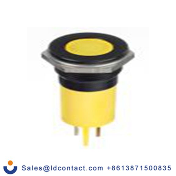 RS PRO 124-6410  黄色 面板安装指示器, 12 V dc 焊片端接, 平齐边框, IP40