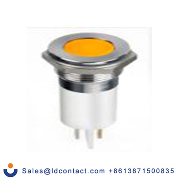 RS PRO 124-6419  橙色 面板安装指示器, 12 V dc 焊片端接, 平齐边框, 银色边框, IP40