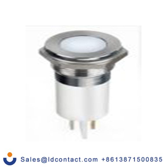 RS PRO 124-6425  白色 面板安装指示器, 12 V dc 焊片端接, 平齐边框, 银色边框, IP40