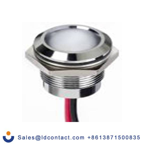 RS PRO 130-1078  白色 面板安装指示器, 1.8 V dc, 3.3 V dc 导线端接, 凸型边框, 银色边框, IP40