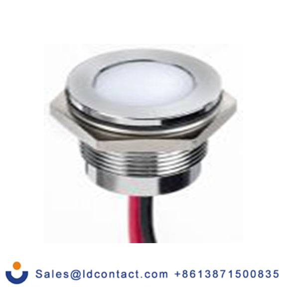 RS PRO 130-1099  白色 面板安装指示器, 1.8 V dc, 3.3 V dc 导线端接, 平齐边框, 银色边框, IP40