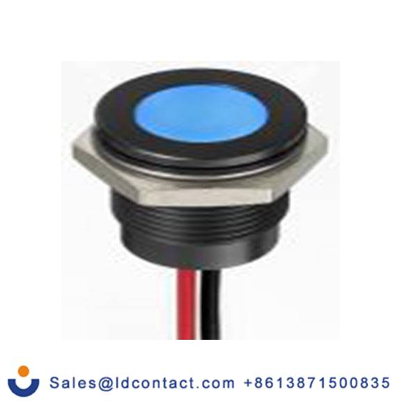 RS PRO 130-2290  蓝色 面板安装指示器, 1.8 V dc, 3.3 V dc 导线端接, 平齐边框, IP40